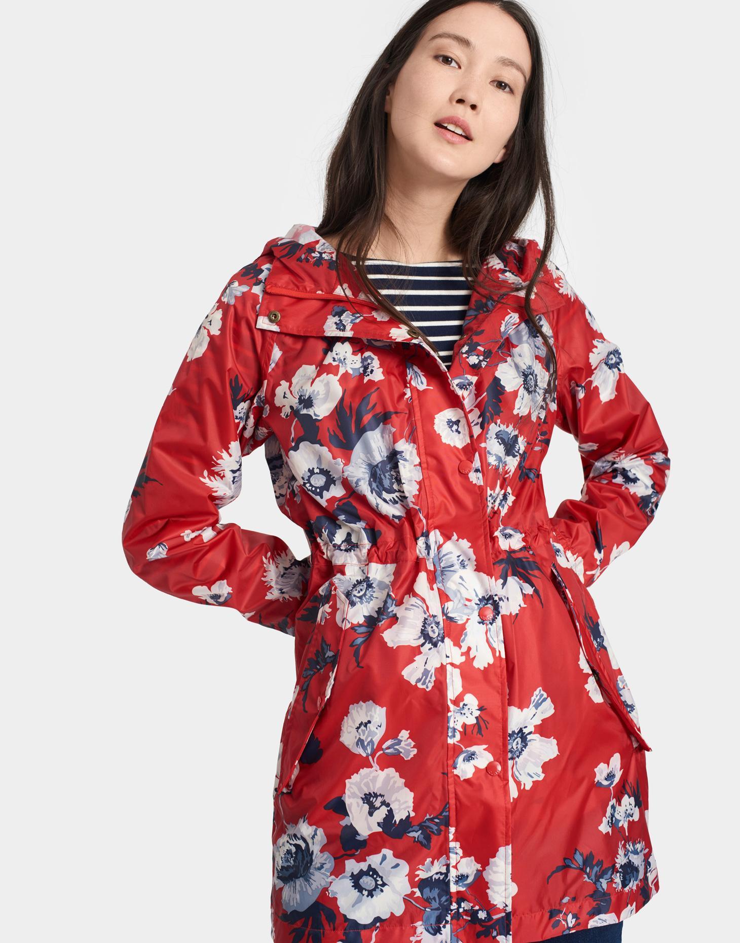 Joules right as rain packable print hooded clearance raincoat