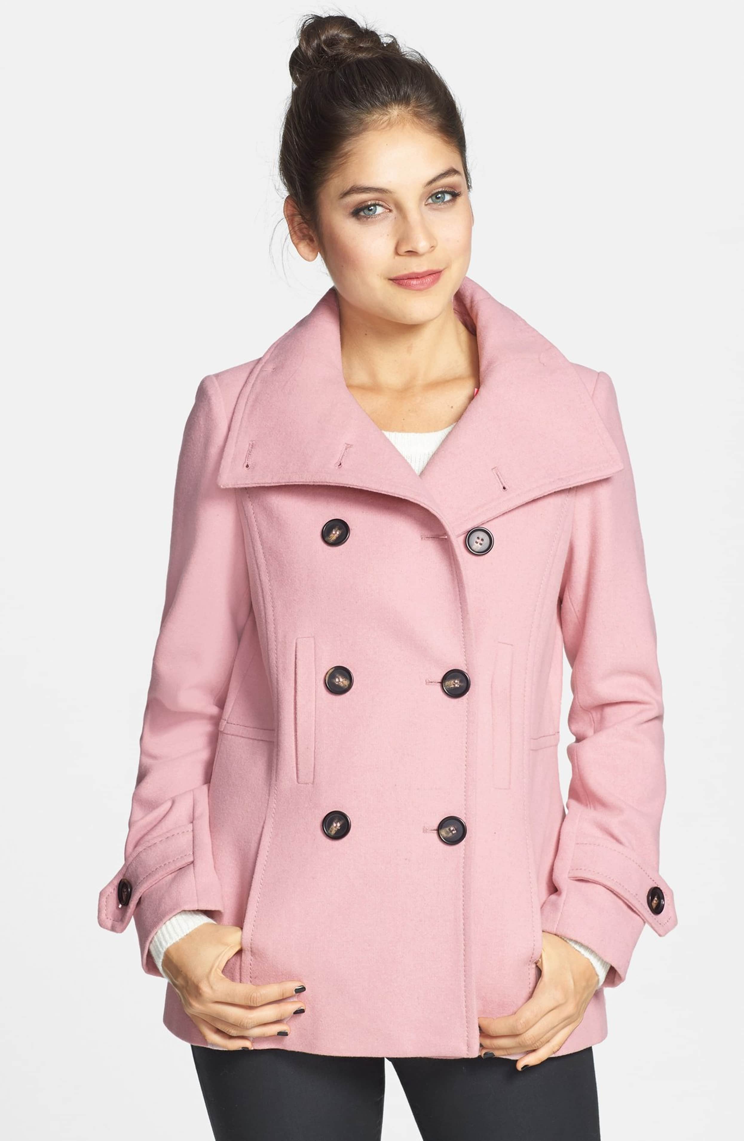 Plus size cheap pink peacoat