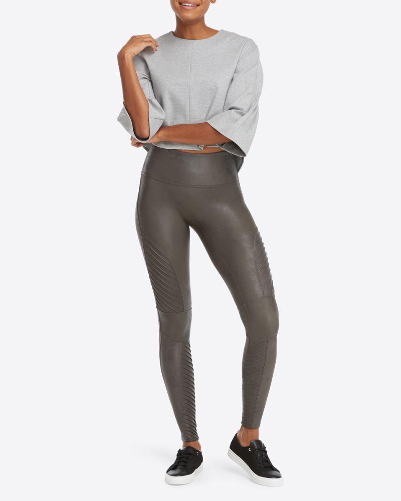 Spanx Faux Leather Moto Leggings L Large Size M - $62 - From Olesya