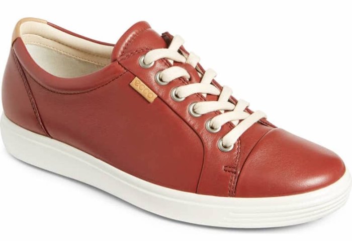 These Comfortable Red Leather Sneakers Are on Sale Right Now