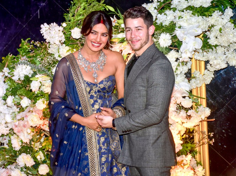 Priyanka Chopra dan Nick Jonas di resepsi pernikahannya yang kedua