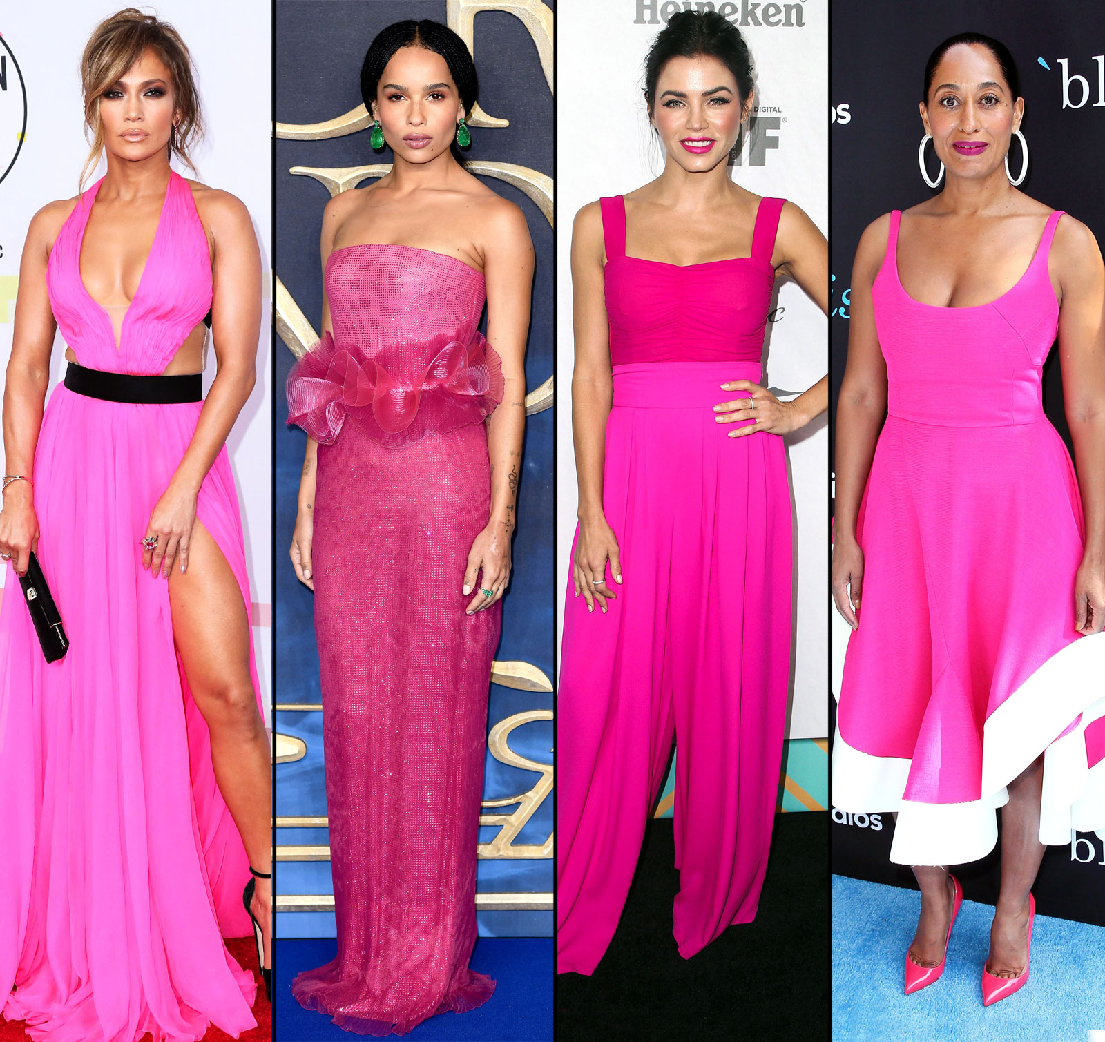 Celeb Hot Pink Dress Red Carpet Trend: Jennifer Lopez, More