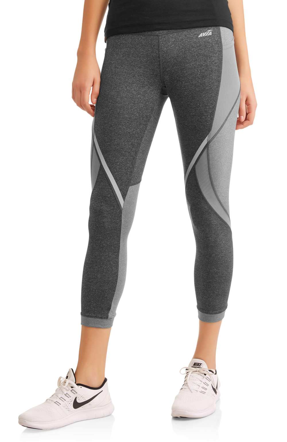 Avia large womens leggings athletic wear cropped mesh detail