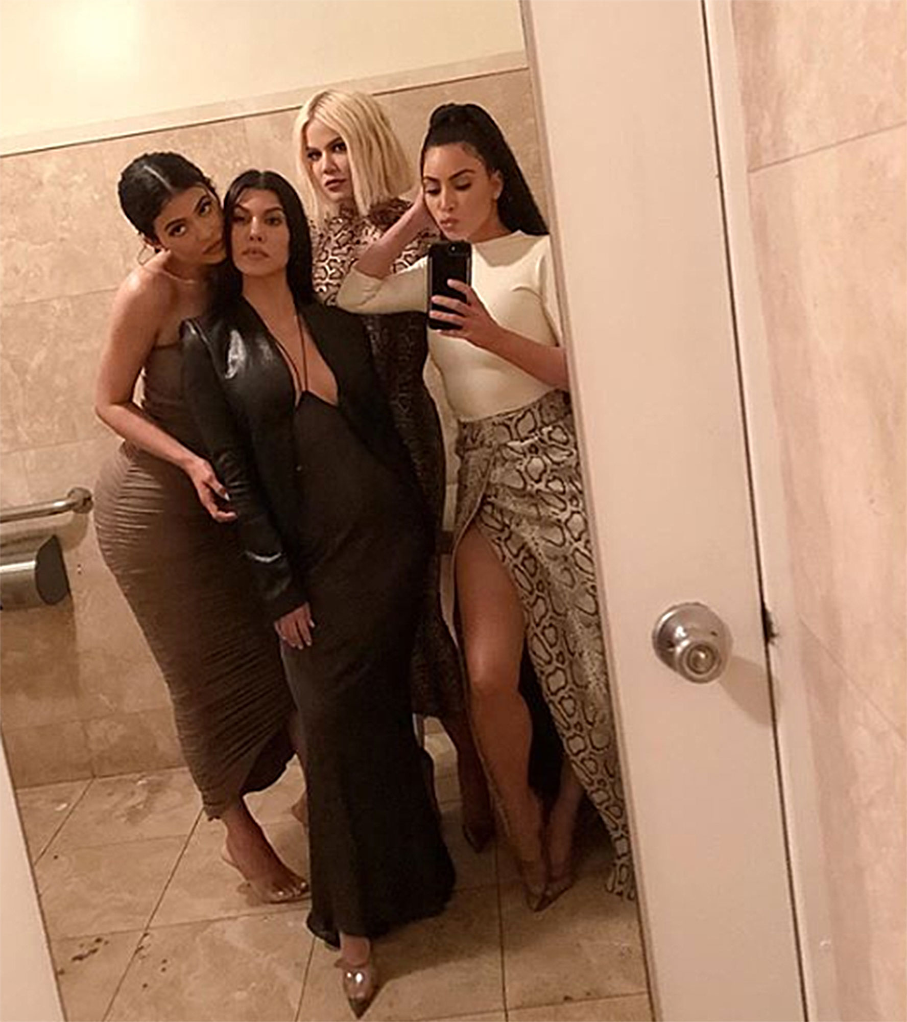 Khloe Kardashian wears an ultra-tight dress with Kylie Jenner and Kourtney