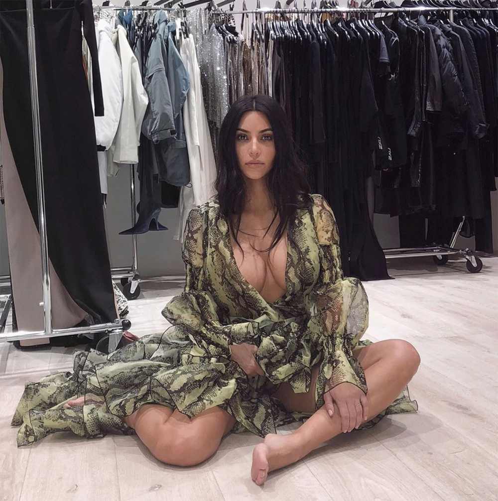 Kim Kardashian Dresses Up Her Casual Style With Strapless Bodysuit