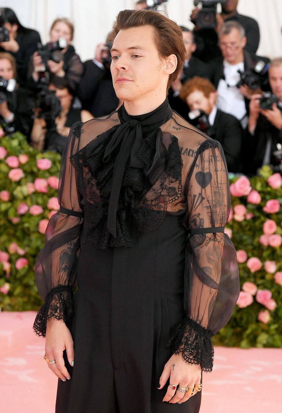 Met Gala 2019 Harry Styles Wears Sheer Gucci Blouse