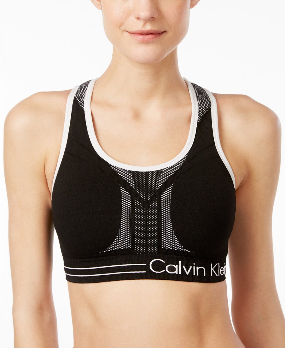 Calvin Klein Performance Strappy Back Logo Sports Bra