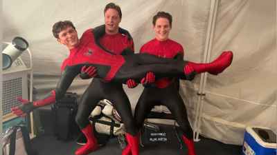 Tom Holland and his stunt double