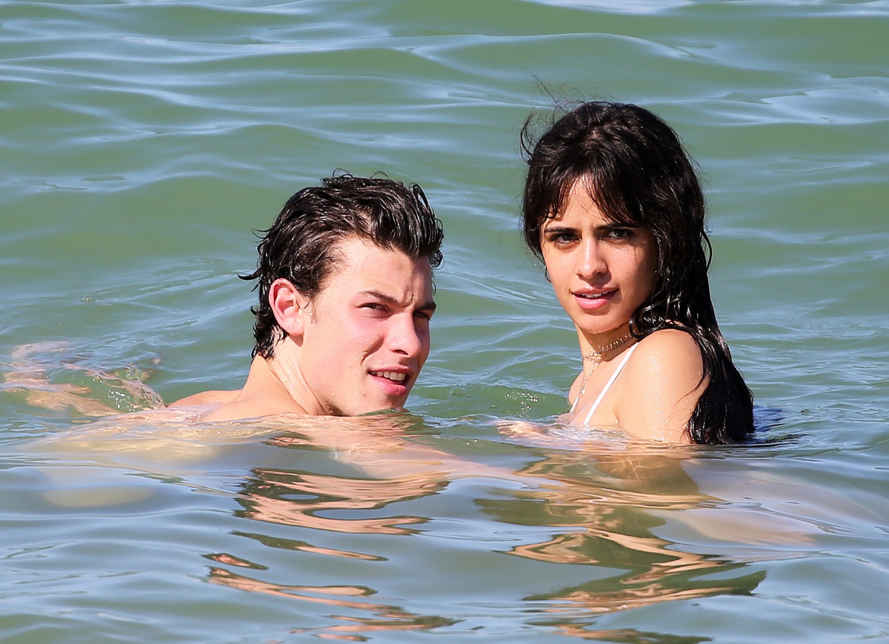 Shawn Mendes, Camila Cabello Kiss While Swimming in Miami