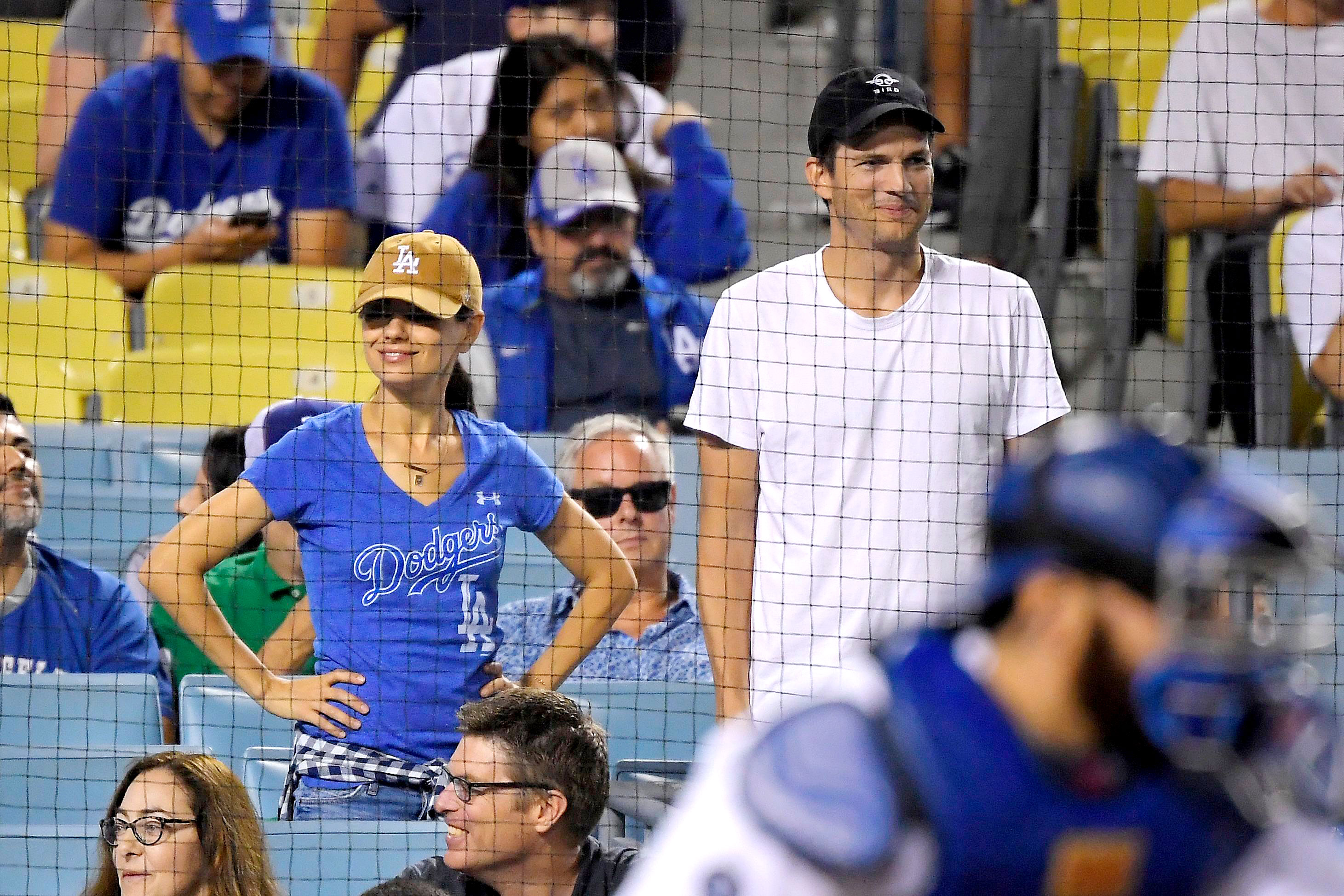 Ashton Kutcher and Mila Kunis Head to Dodgers Game for Date