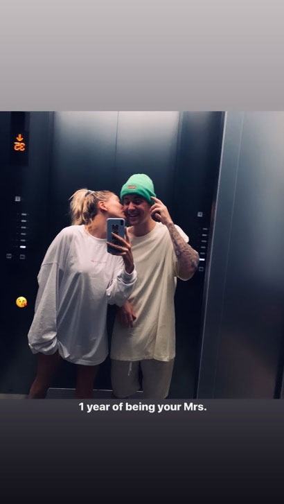 Hailey Baldwin Justin Bieber Celebrate 1 Year Wedding