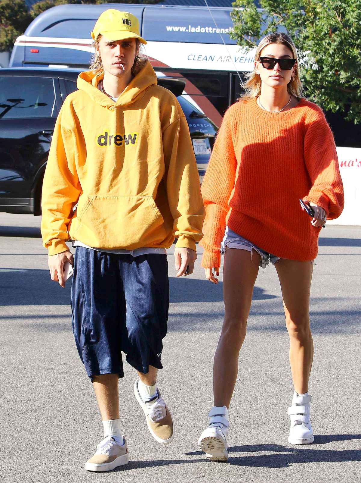 Hailey Baldwin with Justin Bieber at Joan's on Third October 12