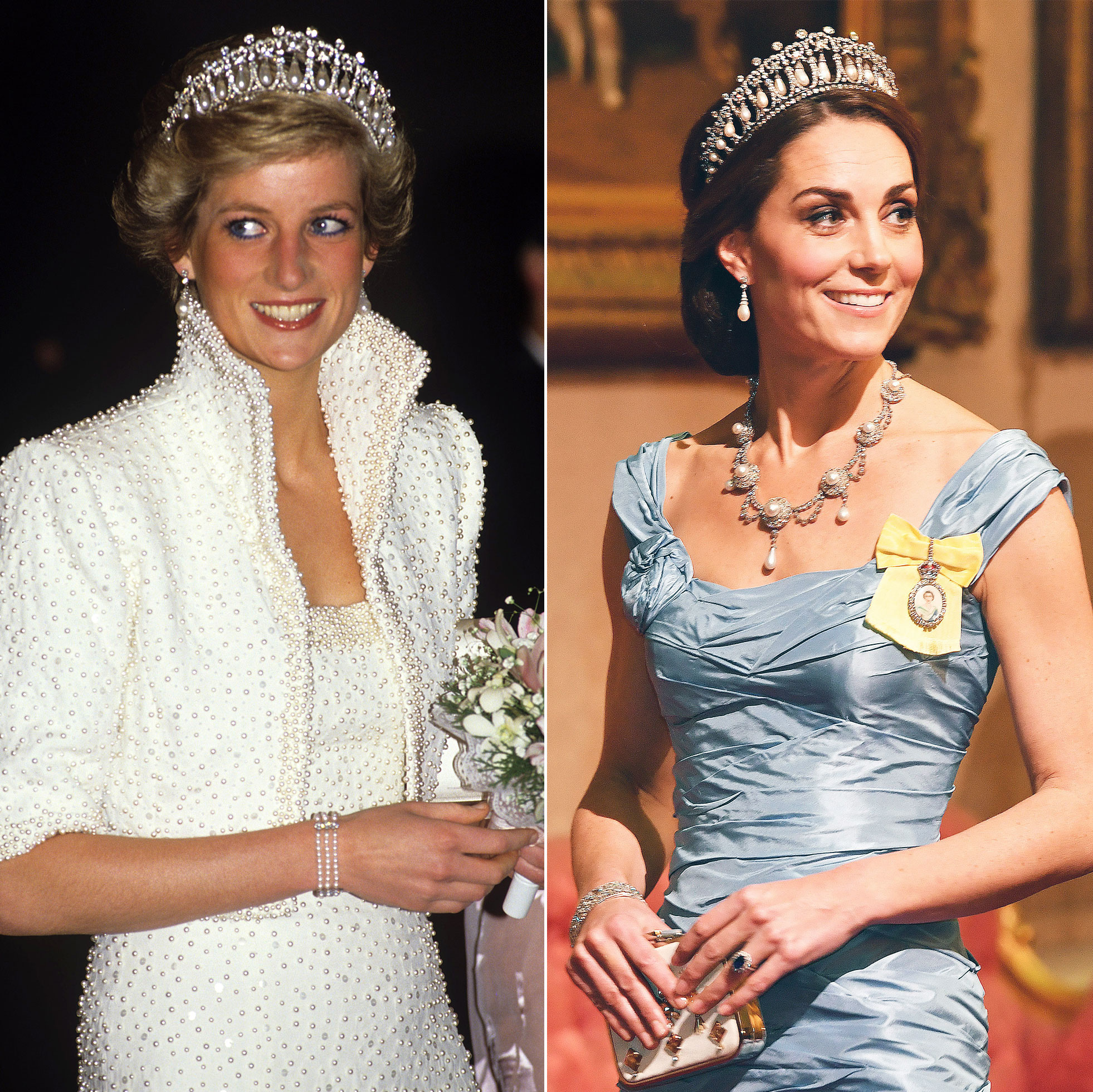Queen Elizabeth II's Jewelry Worn by Kate Middleton, Princess Diana, More