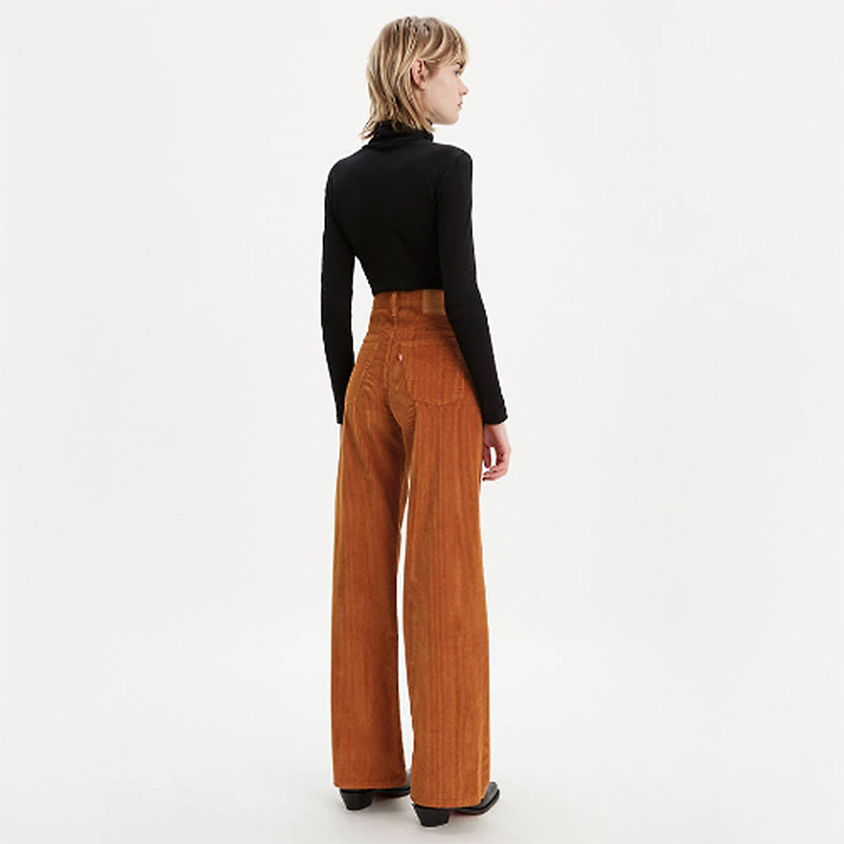 levis ribcage corduroy high rise straight leg trousers