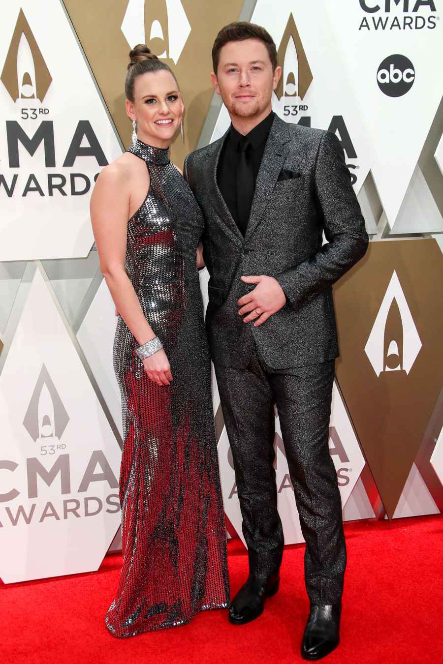 Gabi Dugal and Scotty McCreery PDA Arrival Red Carpet 2019 CMA Awards
