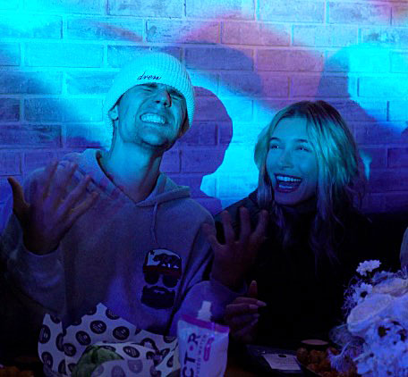 Justin Bieber and Hailey Baldwin at Black Star Burger LA