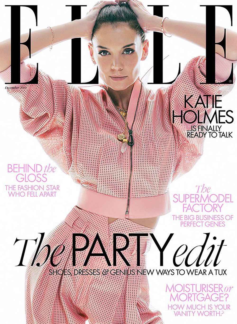 Katie Holmes Talks the Cashmere Bra and Cardigan in 'Elle U.K.