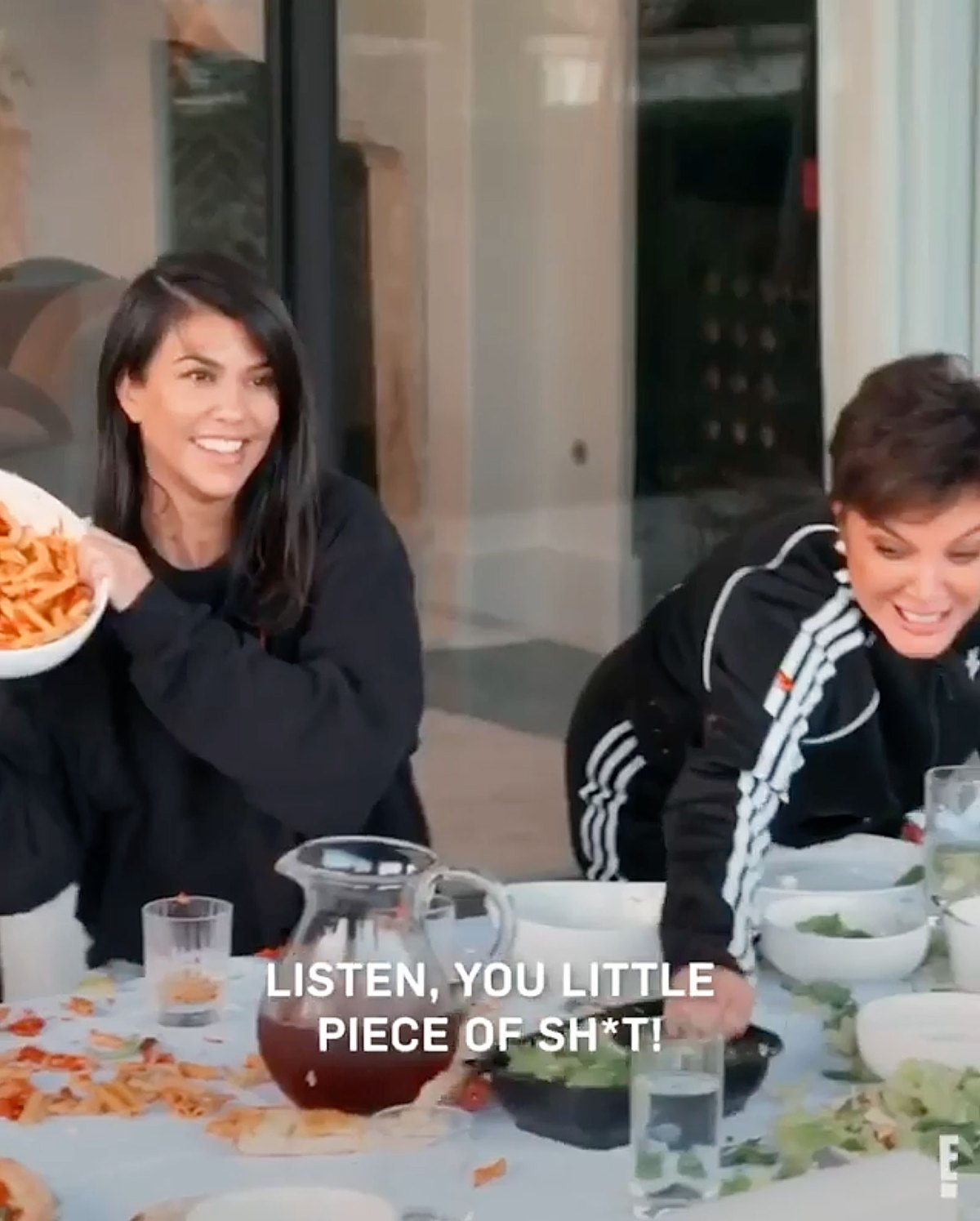 Kim Kardashian Throws Bowl of Pasta at Khloe in Food Fight: Watch