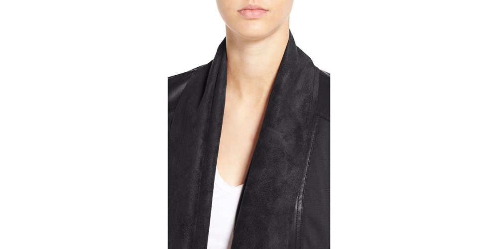 Kut from the Kloth 'Ana' Faux Leather Drape Front Jacket