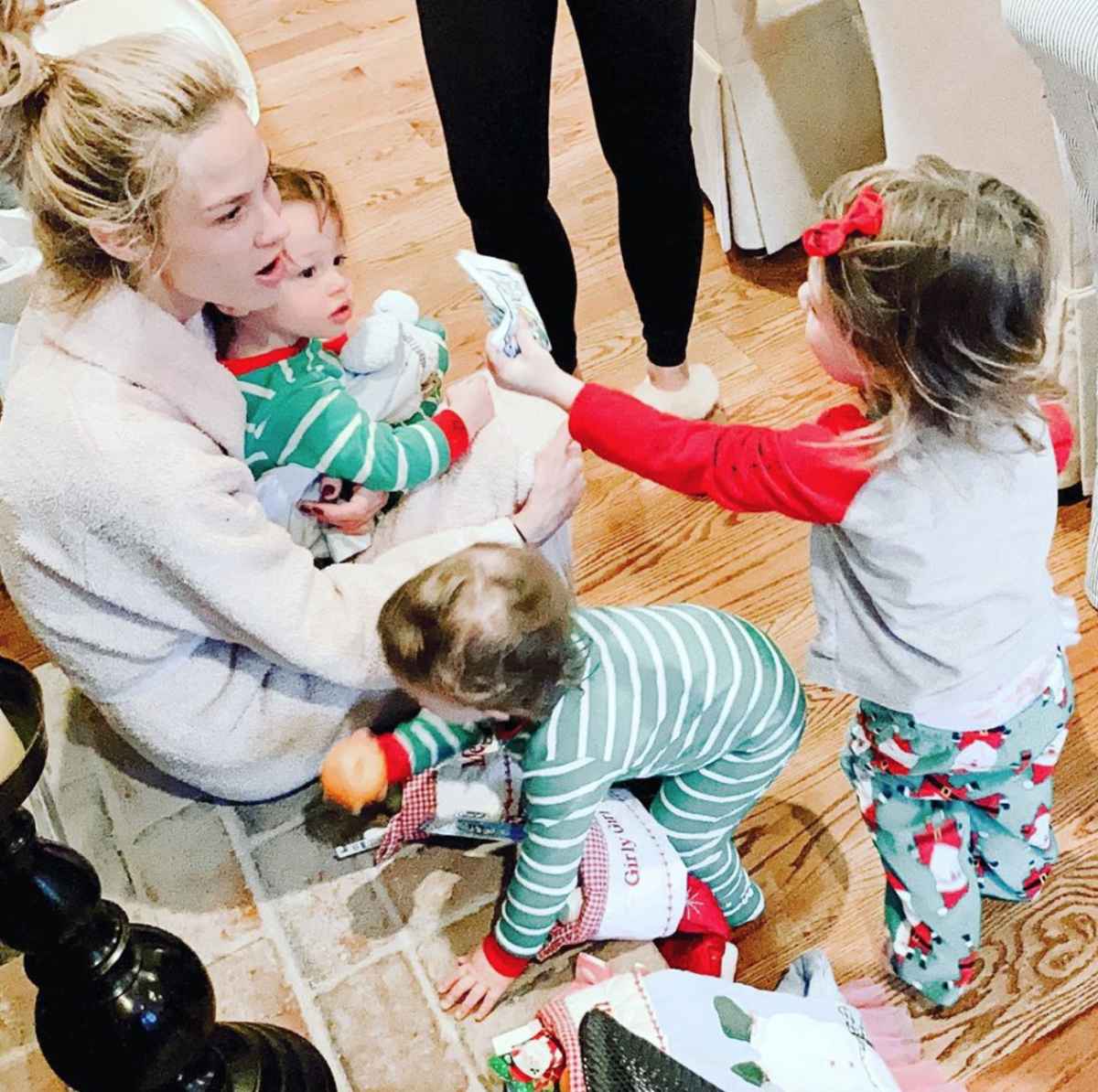 Meghan King Edmonds Holds Her 3 Kids in Her Lap