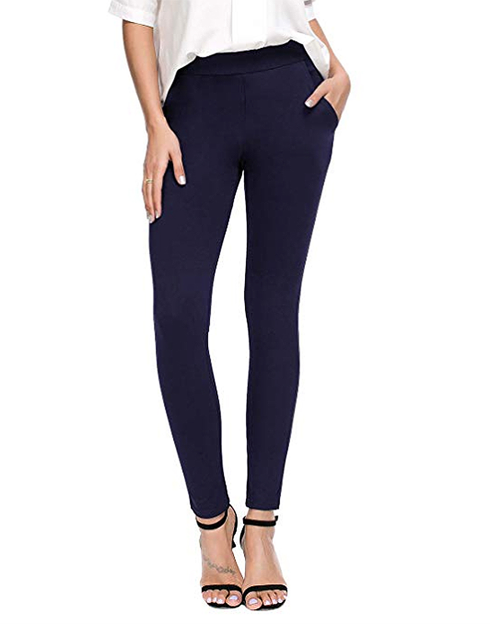 Betabrand Woman Sz M Long Classic Skinny Leg Career Dress Pants Pinstripe  ￼￼Gray | eBay