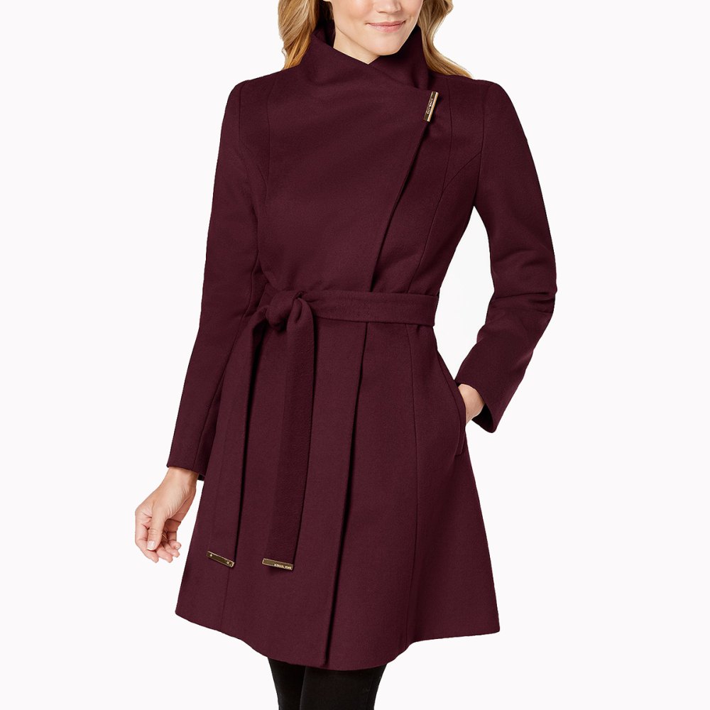 MICHAEL Michael Kors Asymmetrical Belted Coat