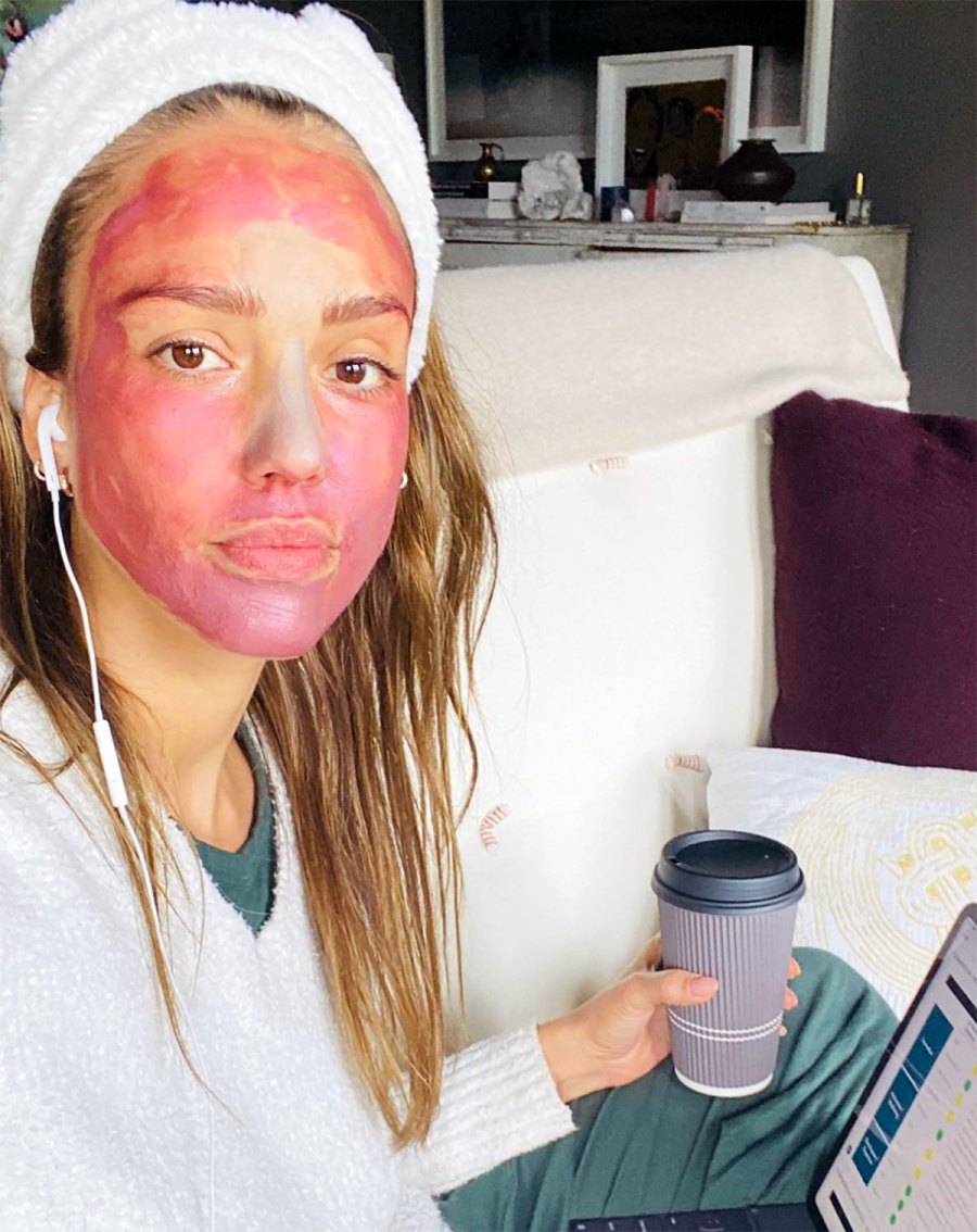 Jessica Alba Practices Self-Care By Multi-Masking