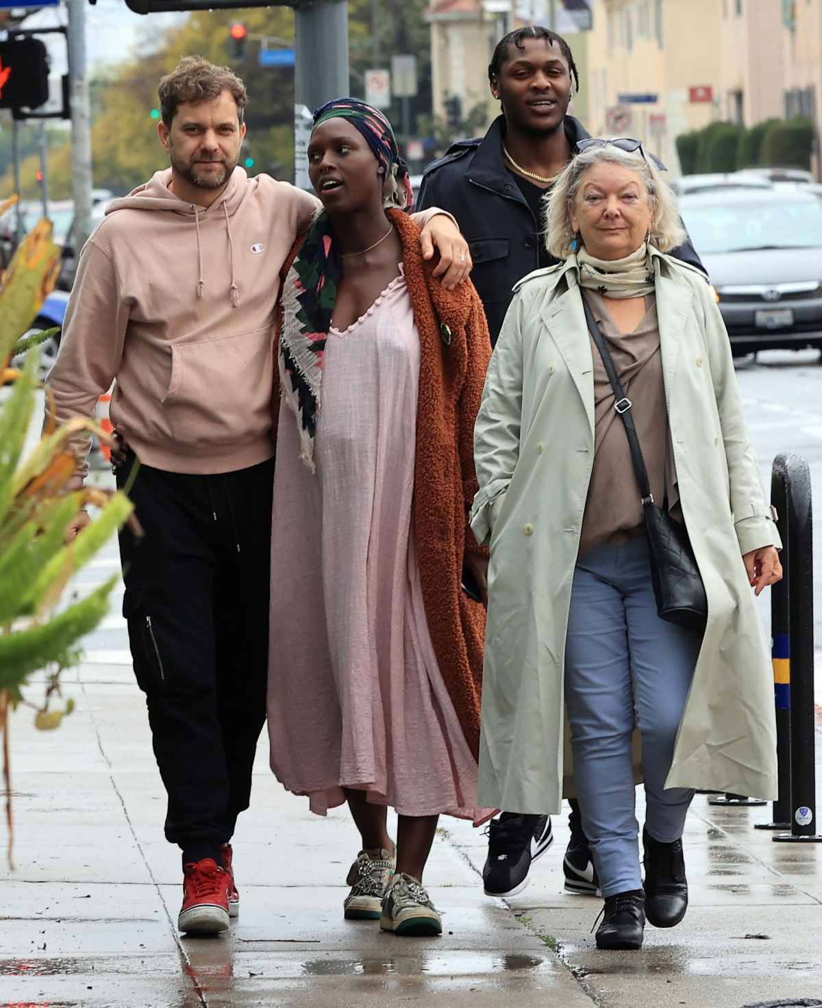 Joshua Jackson goes for a stroll with his pregnant wife Jodie Turner-Smith  after a pizza date