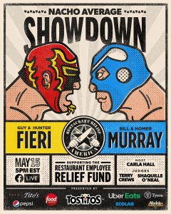 Guy Fieri Bill Murray Compete Nacho Showdown Benefit Restaurant Workers