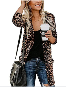 MYIFU Leopard Print Button Down Cardigan