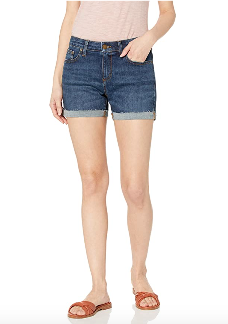 Daily Ritual Women's Denim Turn-Cuff Short (Deep Blue)