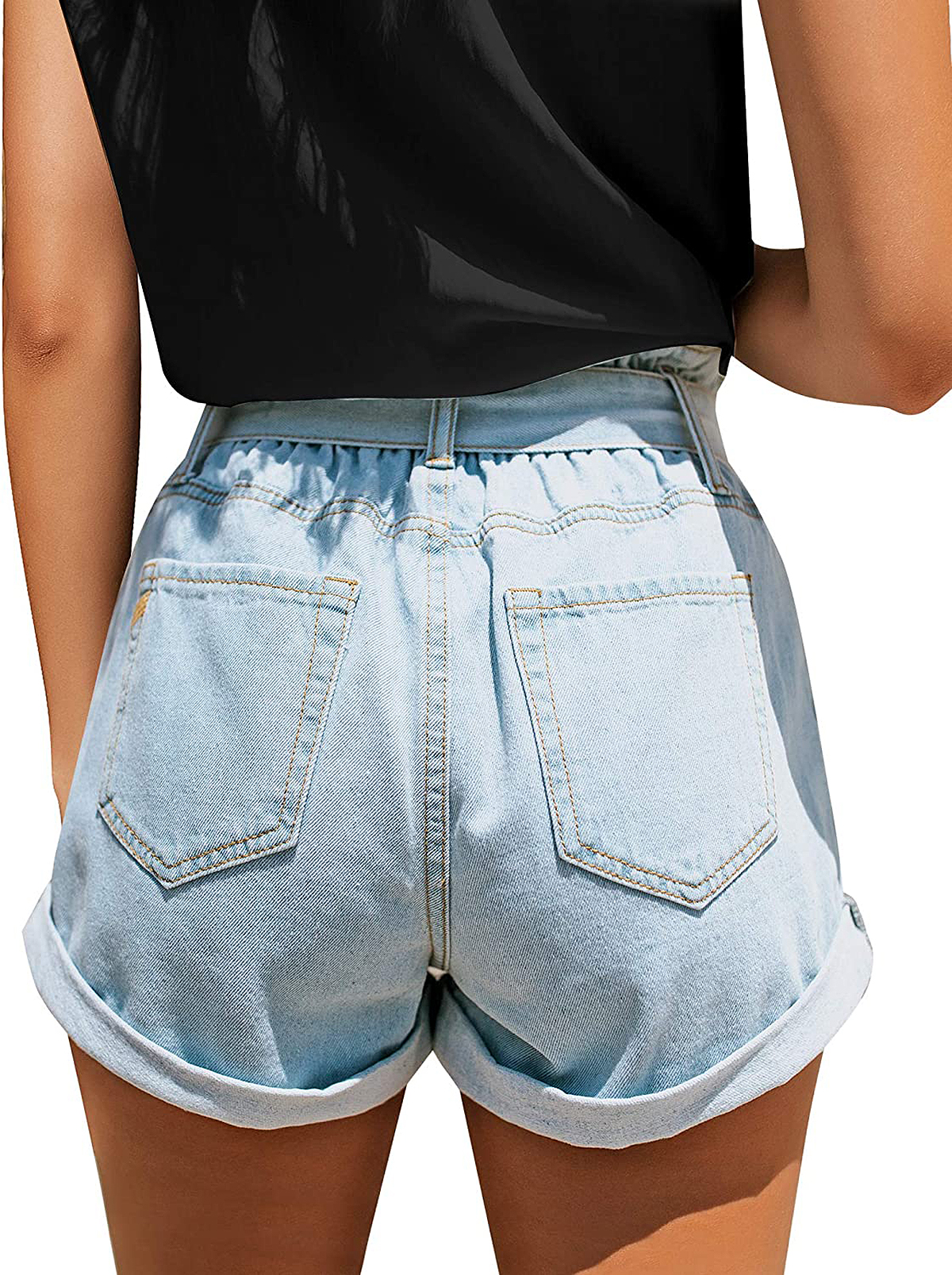 GRAPENT Paper-Bag Denim Shorts Have Some Serious Stretch to Them | Us ...