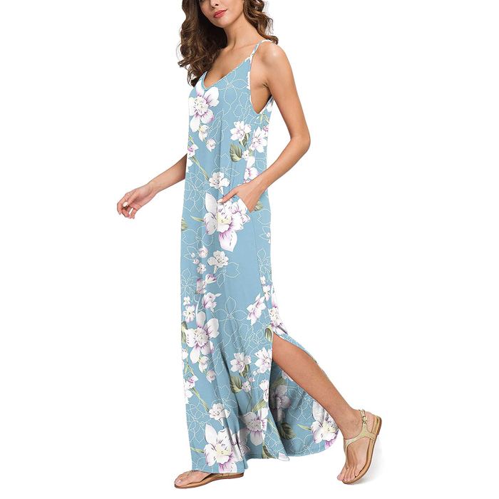 GRECERELLE Summer Loose Maxi Dress Can Be Tied Up at the Sides | Us Weekly