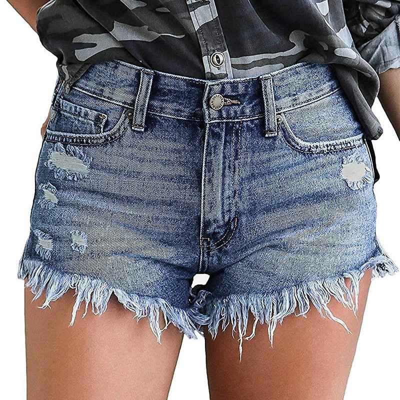 Onlypuff Frayed Denim Shorts Are Actually Made to Move With You | Us Weekly