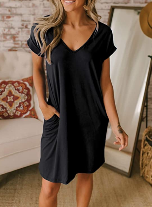 BTFBM Comfy Pajama-Style T-Shirt Dress Is Cute Enough to Wear Out | Us ...