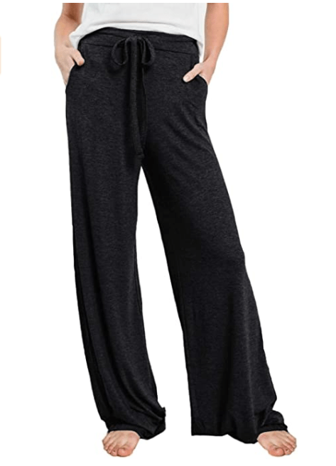 Women's Tall Open Bottom PJ Lounge Pants in Black - ShopperBoard