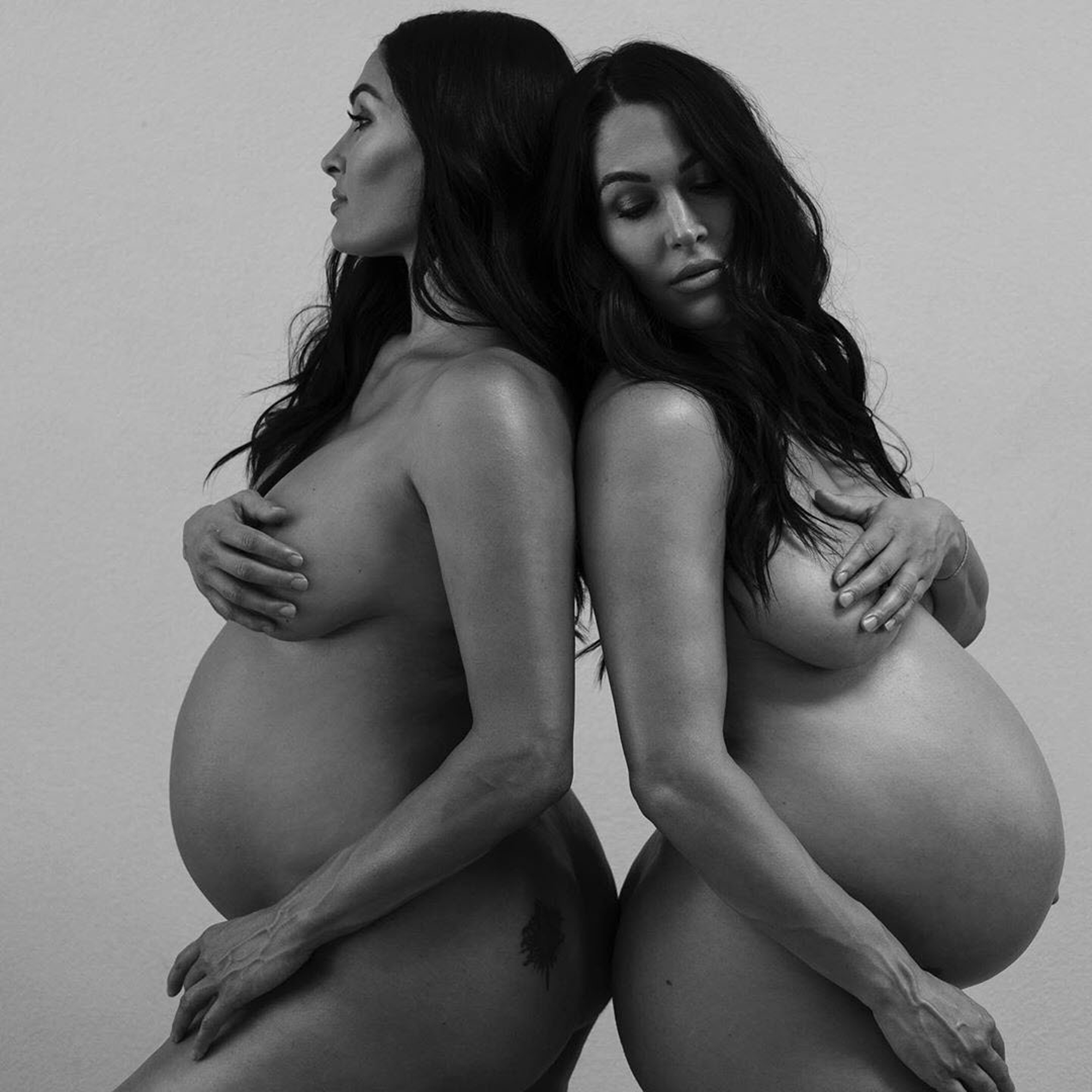 2000px x 2000px - Pregnant Nikki, Brie Bella Pose Nude Ahead of Birth: Baby Bump Pics