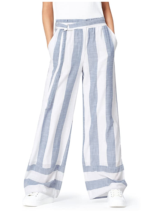 find. Women's High Waist Wide-Leg Wide Stripe Pants