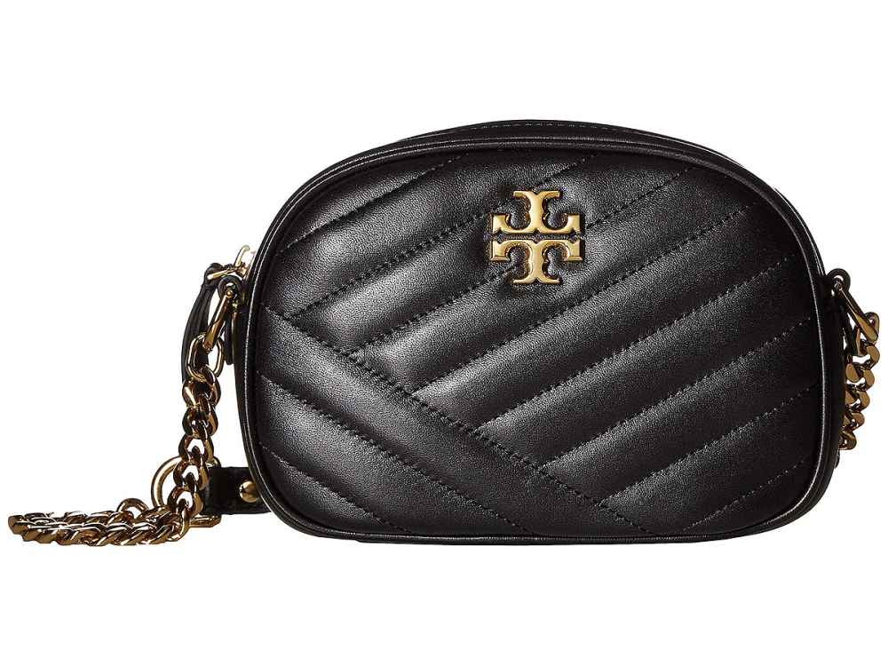 Tory Burch Women's Kira Chevron Leather Devon Sand Crossbody Handbag:  Handbags