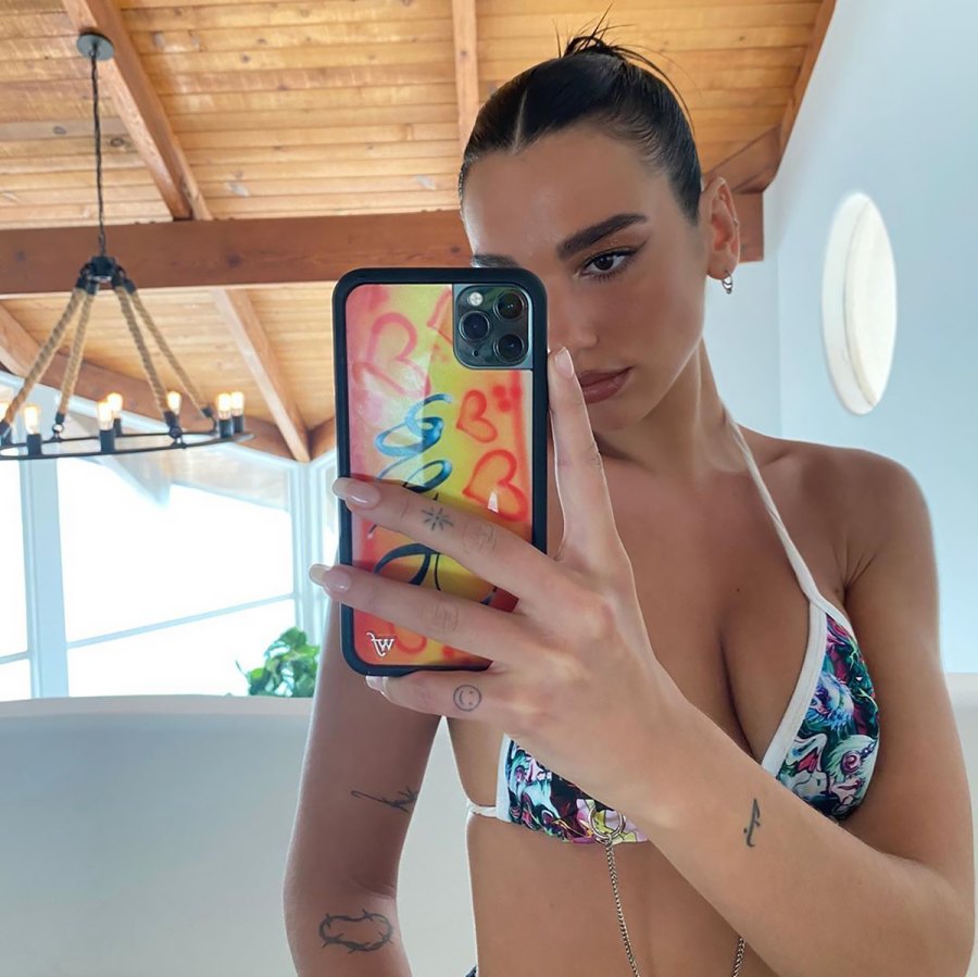 Dua Lipa Shows Off Chic Tattoos in the Coolest Print Bikini