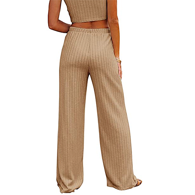 NIMIN Ribbed Stretchy Wide-Leg Pants Are Super on Trend for Fall