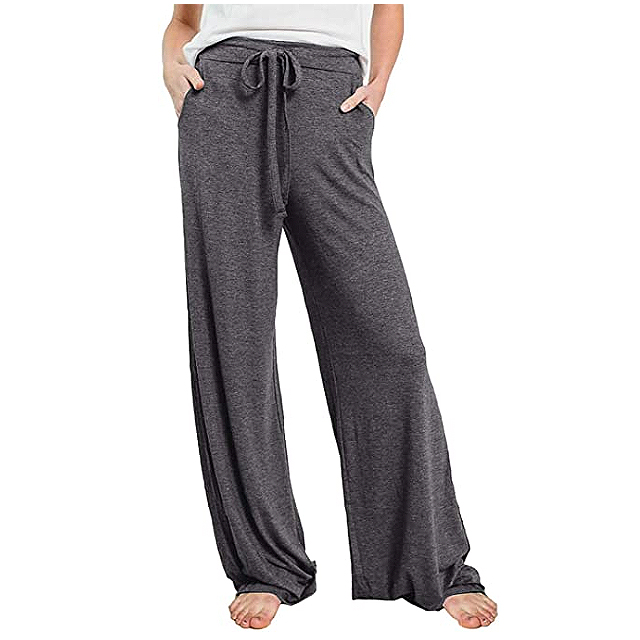 Women's Wide Leg Palazzo Lounge Pants Light Weight Loose Comfy Casual Pajama  Pants Plus Size