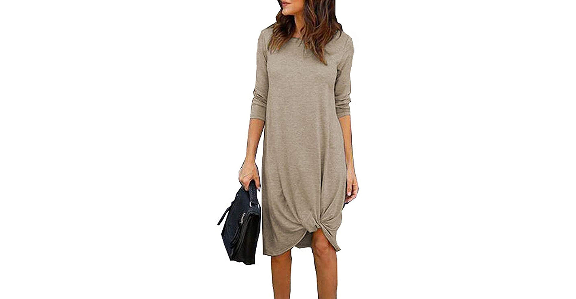 basic long sleeve midi dress