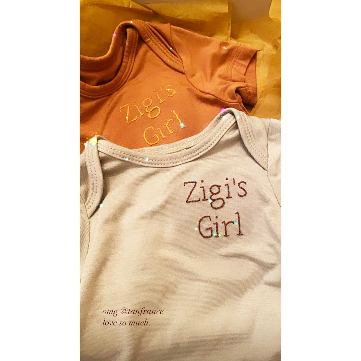 Tan France Gifts Gigi Hadid and Zayn Malik's Baby Girl Zigi Onesies
