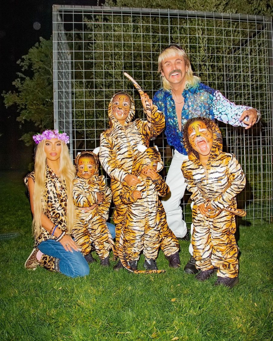 Kim Kardashian Rocks Tiger King Halloween Looks With 4 Kids Pics