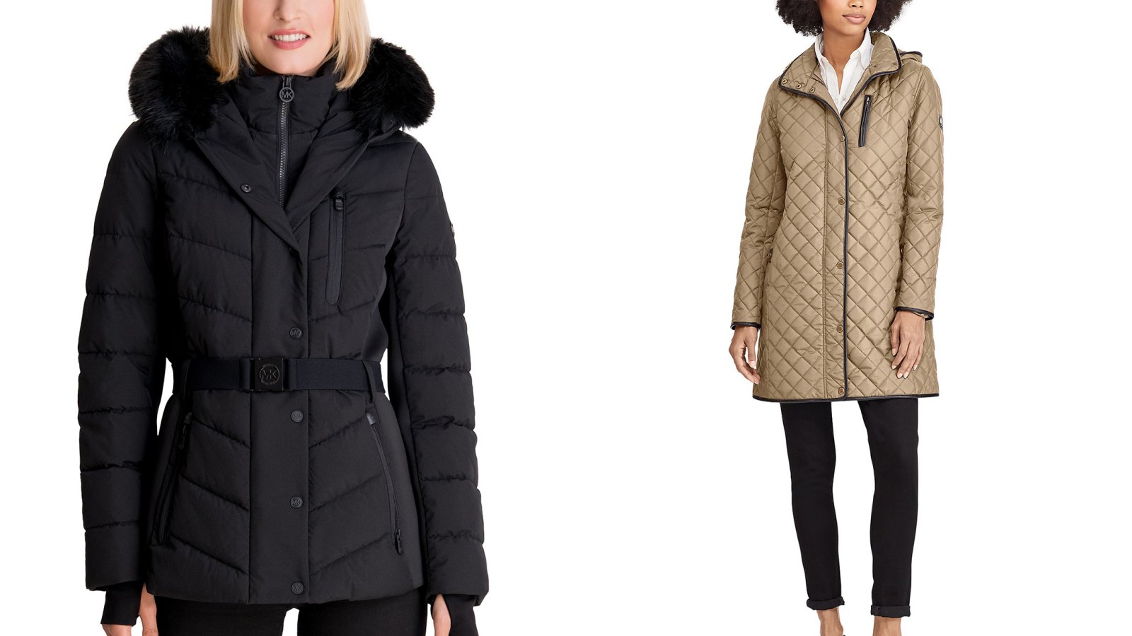 Cole Haan Women's Belted Faux-Fur-Trim Hooded Coat - Macy's