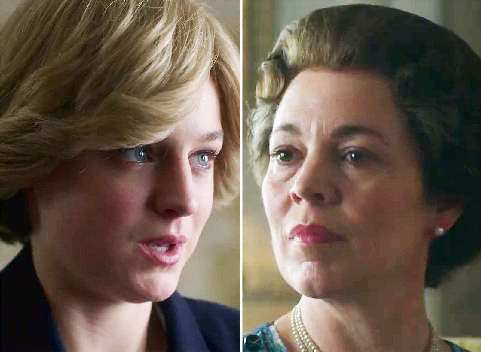 The Crown Season 4 Trailer Princess Diana Faces The Queen Us Weekly