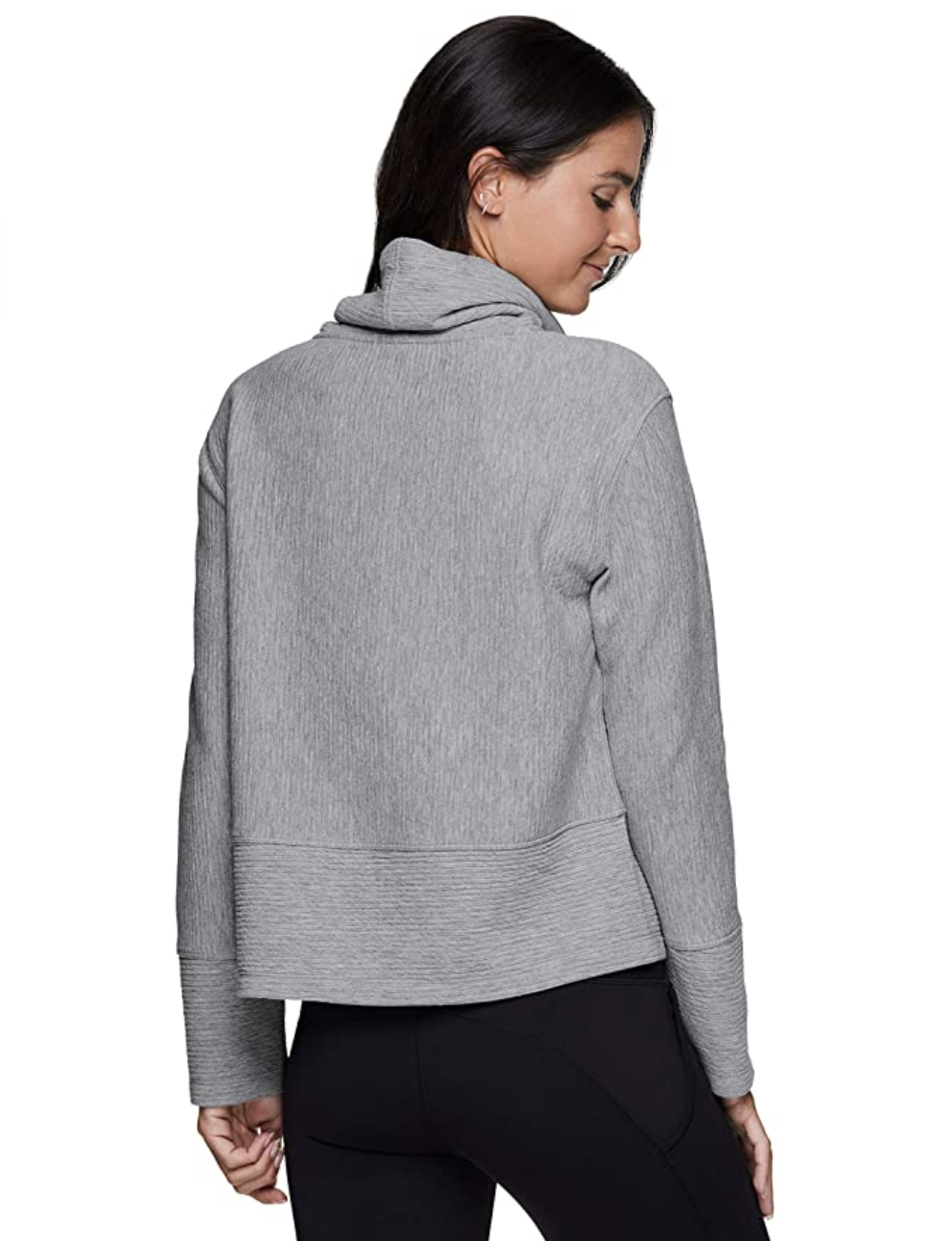 Forever 6ix Apparel Hornell Red Raiders Gray on Gray Ladies Enza Cowl Neck Sweatshirt EZ329 Large