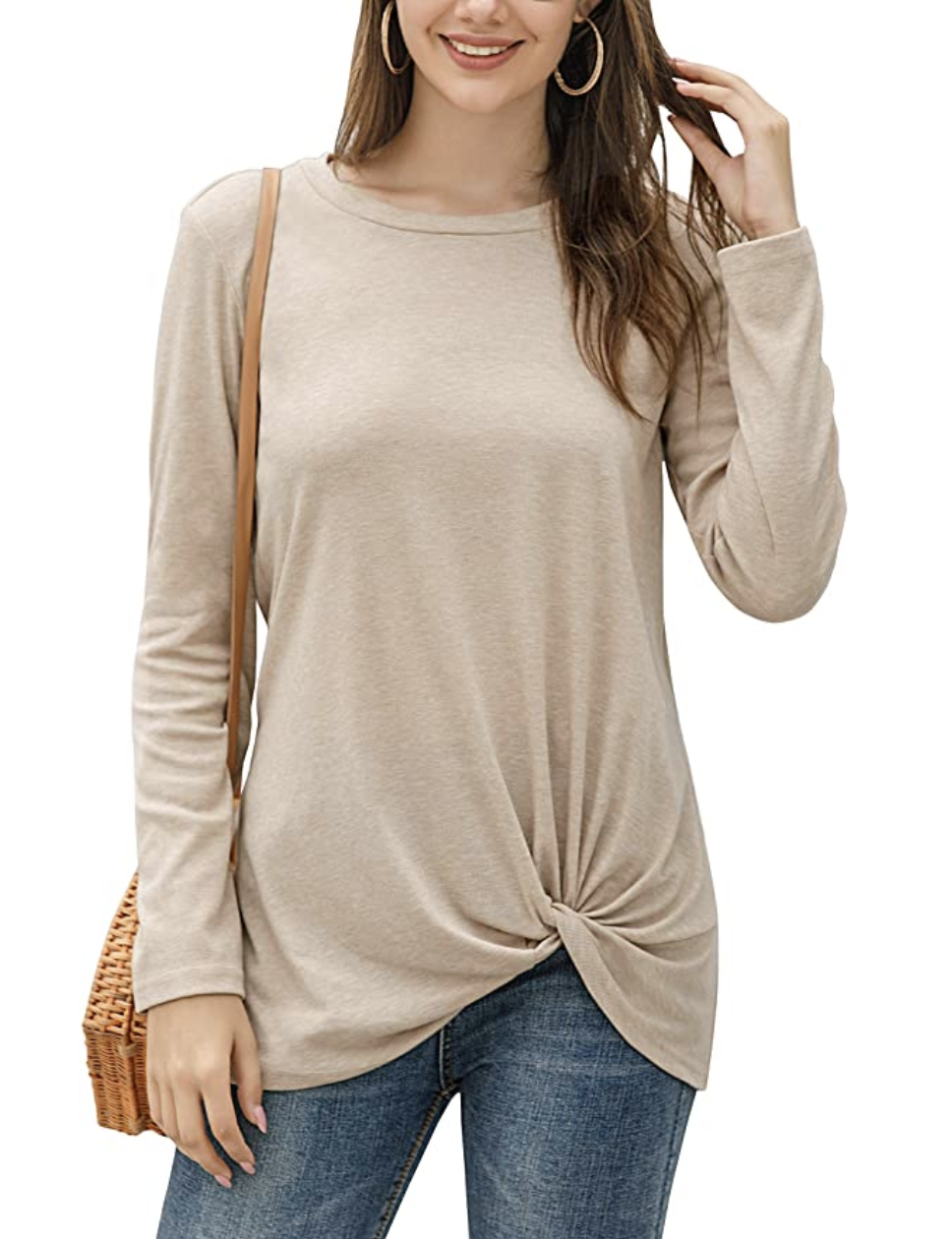 Yidarton Basic Long Sleeve Top Has Our Favorite Twist-Knot Detail | Us  Weekly