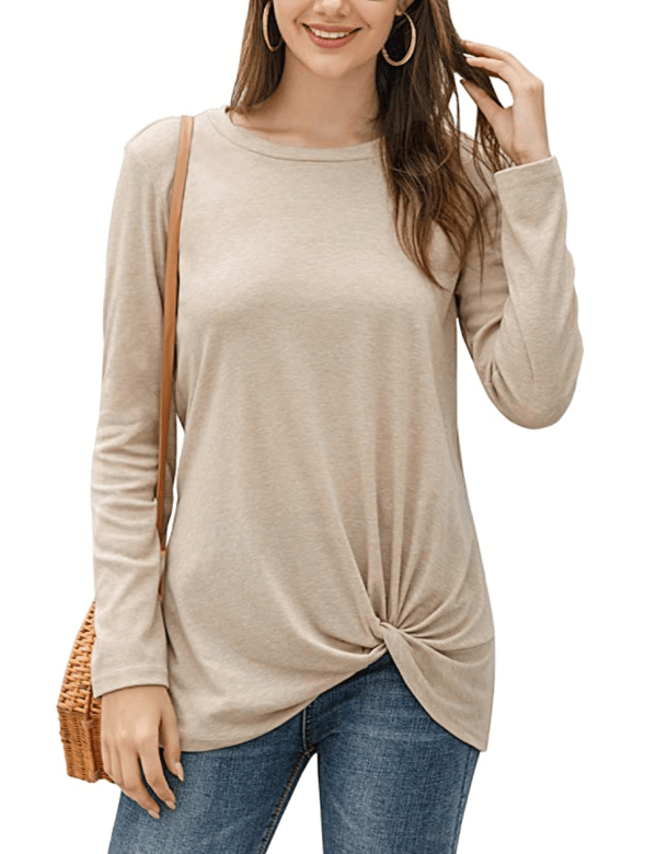 Yidarton Basic Long Sleeve Top Has Our Favorite Twist-Knot Detail | Us ...